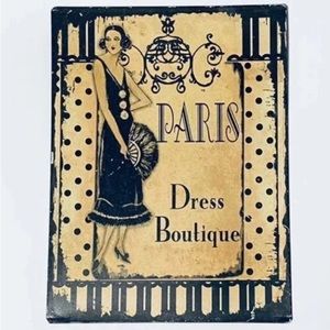 French Country Metal Paris Women’s Dress Boutique Sign Wall Decor T